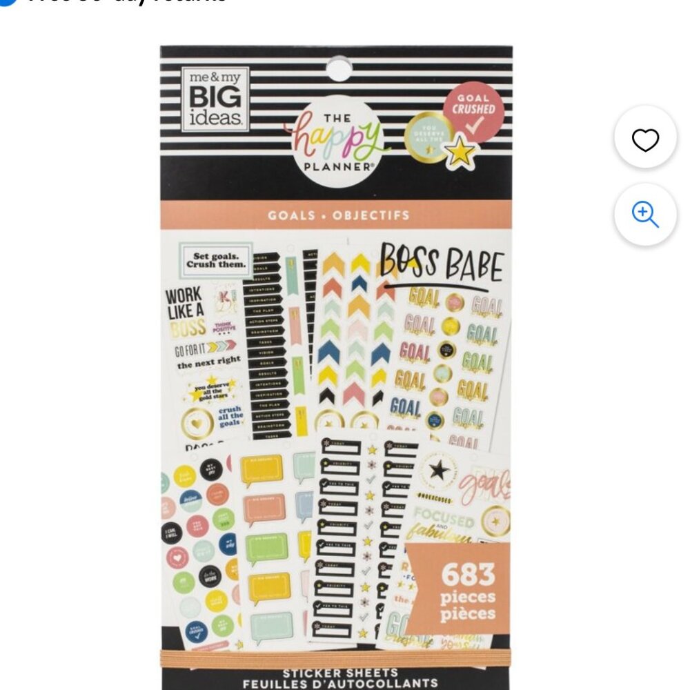 me & my BIG ideas. The Happy Planner Stickers, Goals 683/pkg.